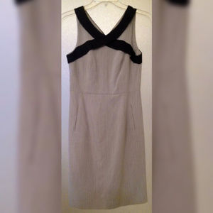BCBG Blue Gray Black Trim Dress size 4